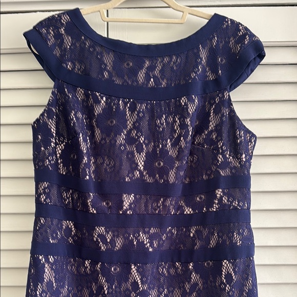 Adrianna Papell Dresses & Skirts - Elegant Navy Lace Dress